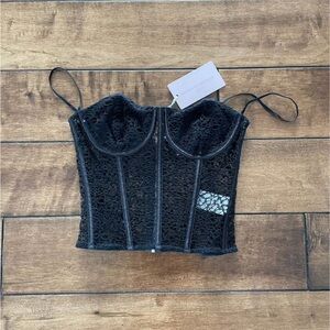 NWT Beginning Boutique Black Lace Corset Top Size AU 4 or US 0
